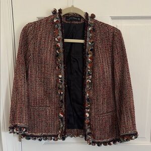 Chic Multicolor Tweed Jacket, Zara size M